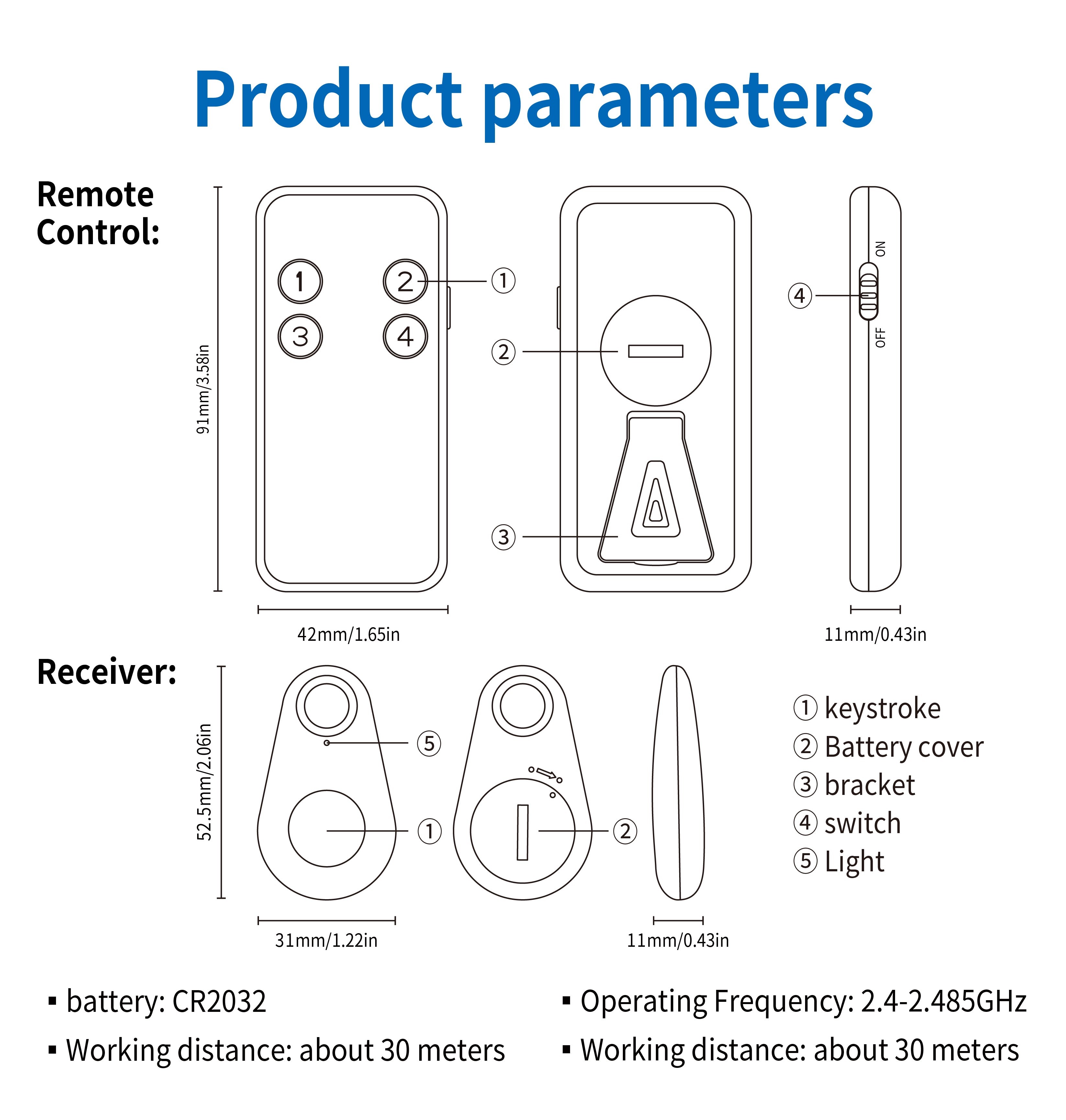 4-Pack No APP Needed Anti-Loss Device, Easy to Use Bluetooth Key Finder for Elderly & Family, Loud Alarm with 100ft Range