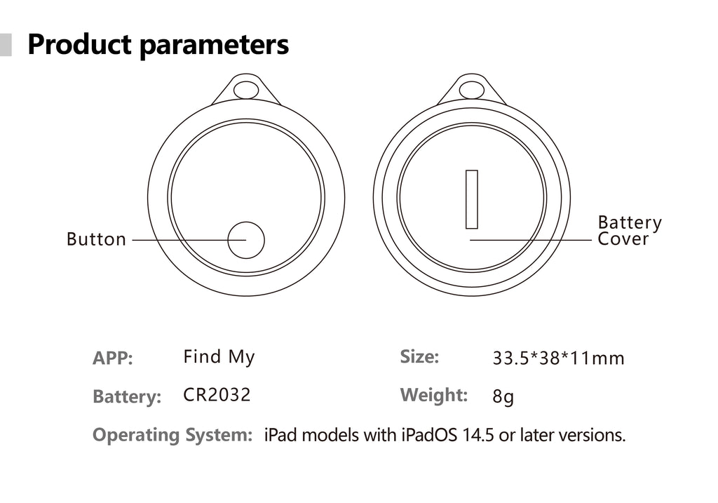 FOONCH Track And Find Tag Tracker Airtag Smart Finder Works with Apple Find My Network